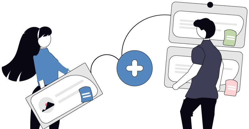 Illustrazione di una persona che tiene in mano un megafono